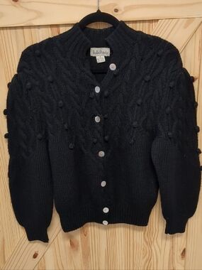 Belle Pointe Chunky Black Cardigan